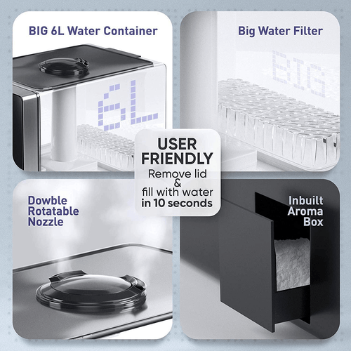 Top Fill Cool Mist & Warm Mist Humidifier for Large Room Home Bedroom Living - Picture 4 of 6