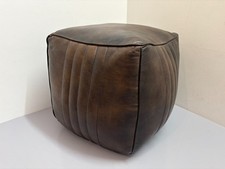 Libra Interiors Cube Pouffe Leather RRP £200.00
