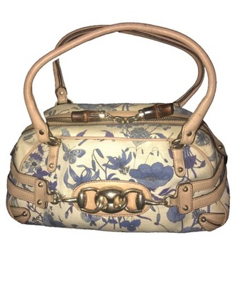 Gucci Beige and Navy Interior Bag Gucci // Navy & Cream Monogram Medium Blondie Crossbody Bag  main image 4