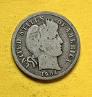 1904 Barber Dime. 90% Silver. Good Condition. Charity Auction For Animal Rescue