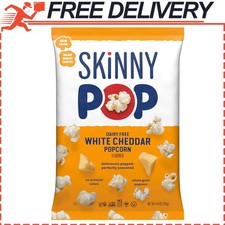 SkinnyPop Popcorn, DairyFree White Cheddar, Whole Grain Snack, Vegan, 4.4oz Bag