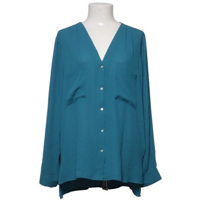 H&M, Bluse, Größe: 44, Blau, Polyester, Einfarbig, Damen #aFg