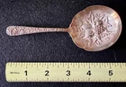 Antique S. Kirk & Son Sterling Silver Spoon with Fruit and Floral Design. Nice.