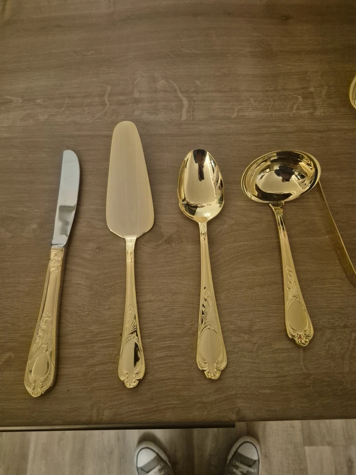 SBS Solingen Besteck Set 23/24 Karat Hartvergoldet 70 teilig - Bild 4 von 4