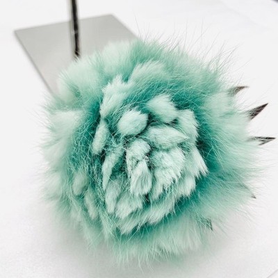 Authentic Fendi Pom Pom Pineapple Keychain Charm Fruit Bag Green