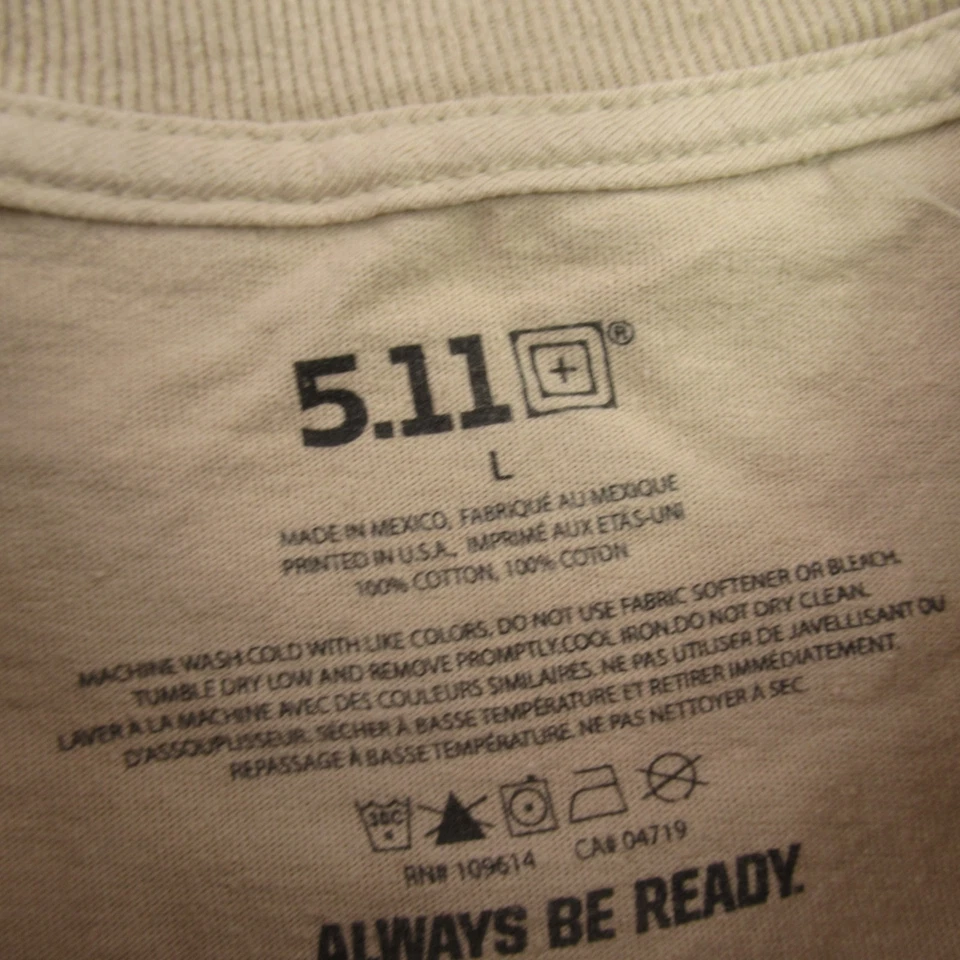 5.11 Shirt Mens Large Short Sleeve Crew Neck Outdoors Lightweight Beige Casual - Image 3 of 4