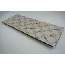 Nishiki, Crane, Turtle, Pine, Bamboo, And Plum Lattice Design, 33X13Cm, Rectang_