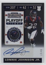 2019 Contenders Rookie Variation Playoff Ticket /49 Lonnie Johnson Jr Auto 13c5