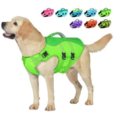 Dog Life Jacket, Reflective Dog Harness Life Vest with Rescue Handle for Swim...