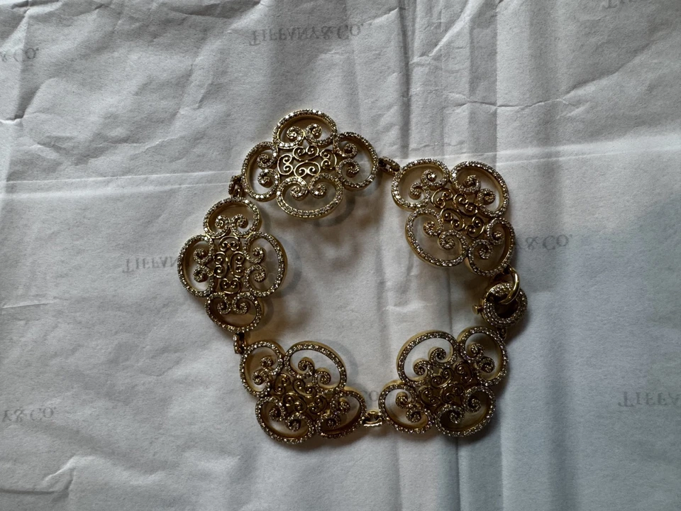 Brazalete Tiffany & Co Paloma Picasso Diamante 18K Venezia Goldoni Eslabón Cuádruple Foto 3 de 4