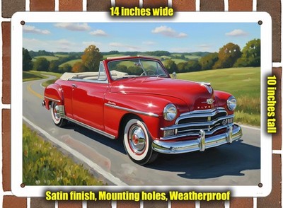 Metal Sign - 1950 Plymouth Special De Luxe Oil Painting - 14x10