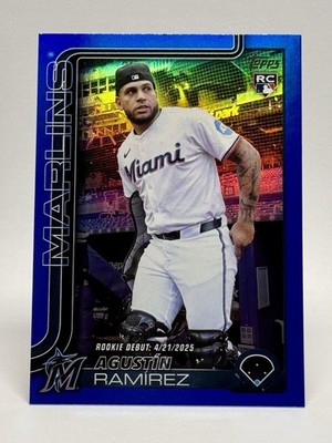 Agustin Ramirez 2025 Topps Update Blue Rainbow Foil RC #US332 Marlins #'d/150