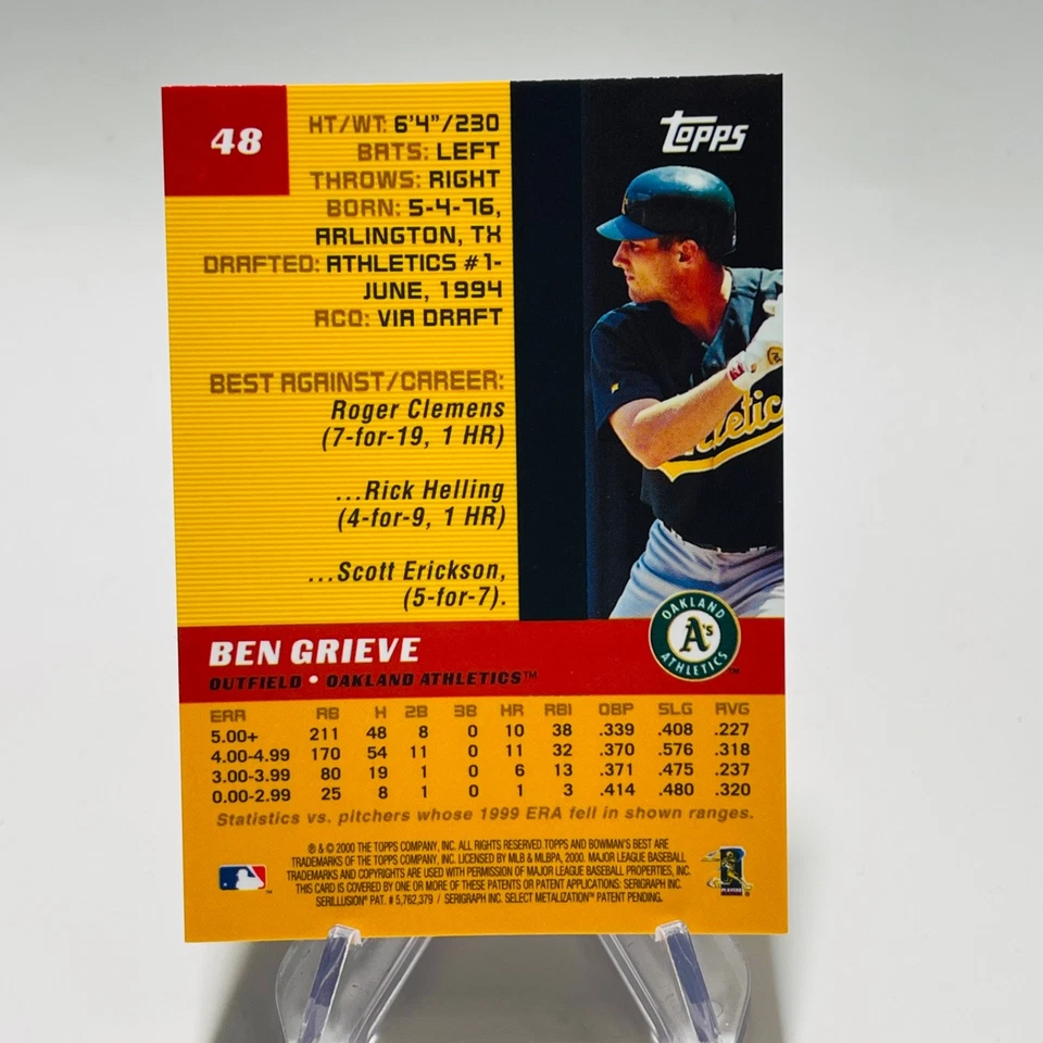 BEN GRIEVE 2000 Bowman's Best  #48 MLB Baseball  Athletics - Image 2 of 2