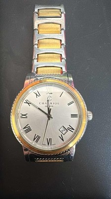Charriol Parisii Two Tone Steel Silver Dial Quartz Mens Watch
