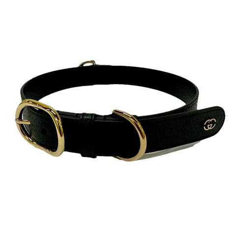 Gucci Leder Haustier Halsband für Hund oder Katze Demetra Style 695256 Schwarz Größe XL - Bild 11 von 16