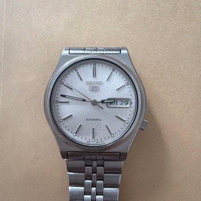 Seiko 5 Automatic Men s Watch 37mm Skeleton White Dial Used