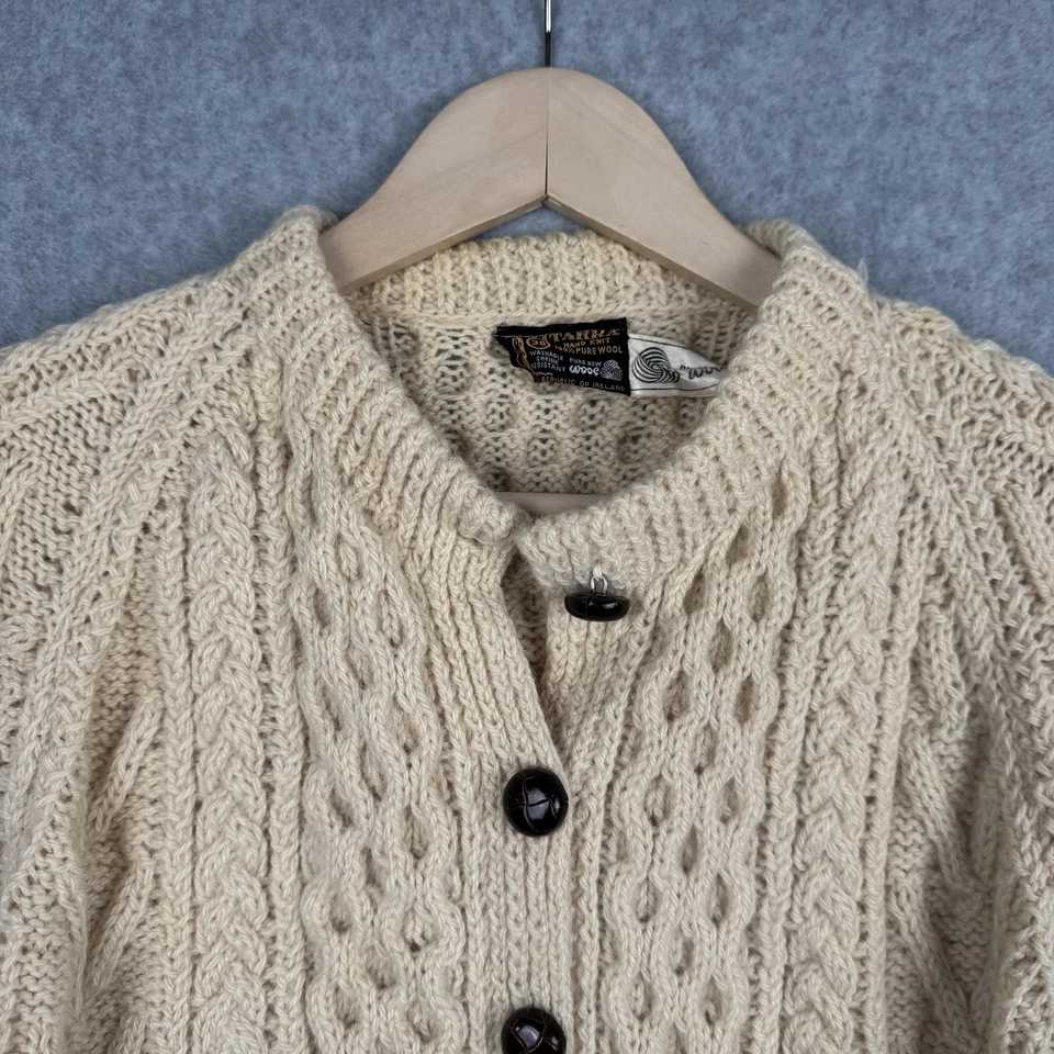 Vintage Gaeltarra Sweater Womens Medium 38 Aran Wool Cardigan Ireland Fisherman - Image 4 of 4