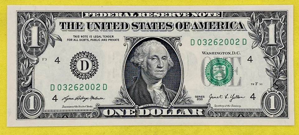 UNC March 26 2002 Birthday Date Note Fancy Serial Number $1 Dollar Bill CRISP FW - Image 4 of 4