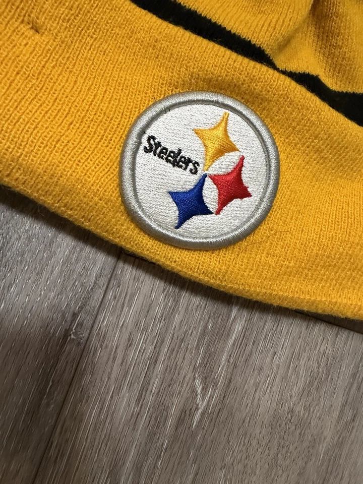 Pittsburgh Steelers New Era Gorro Tejido a Rayas NFL Invierno Tejido Sombrero Gorra Foto 2 de 4