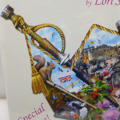 New Scottish Heritage Lori Schory puzzle 800 pc special shape bagpipes Sunsout - Picture 3 of 5