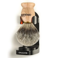 Anbbas Badger Hair Shaving Brush with Wall Mounted Brush Holder Stand for Tra...