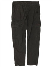Superdry Herren Straight Cargo Hose W34 L32 Schwarz Baumwolle AK19