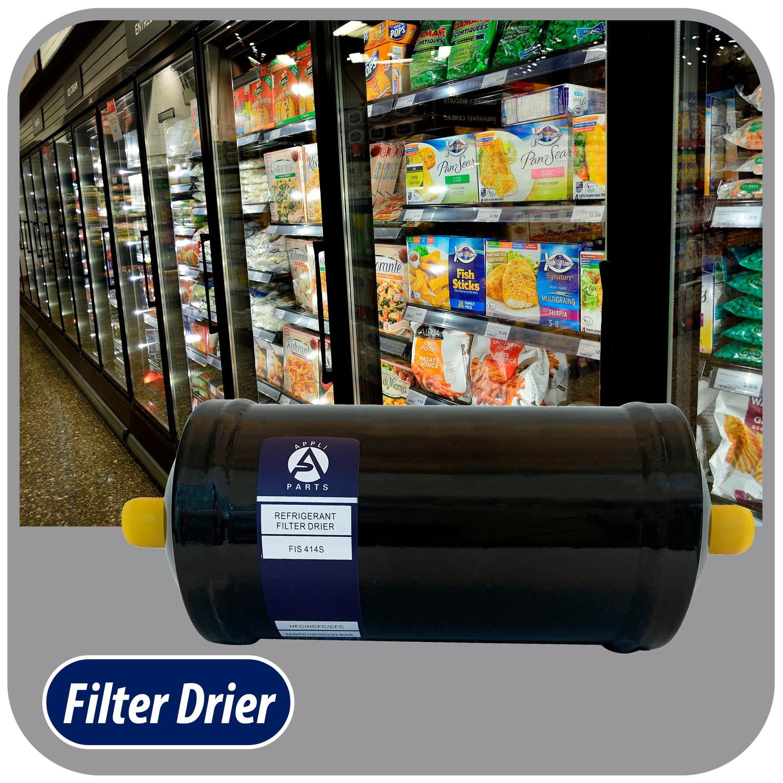 Appli Parts APFD-414S 1/2 in Liquid Line Refrigerant AC Filter Drier hvac Refrig