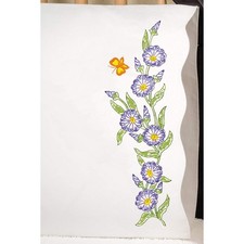 Tobin Stamped Pillowcases, Morning Glories, 20" x 30" Embroidery Kit