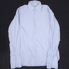 Stefano Ricci Dress Shirt Men 16.5-42 Blue Long Sleeve French Cuff Made In Italy