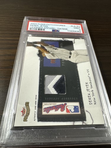 2004 Fleer Patchworks Derek Jeter PSA 9 Game Worn Team Name /150 Pop 2 Patch