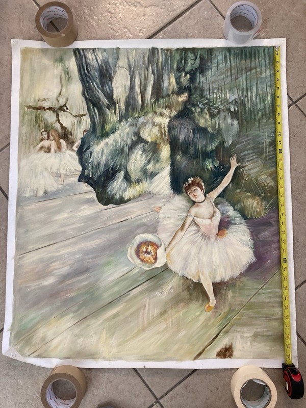 Hand Painted Replica “Star Of The Ballet” By Degas. Medium Canvas 29”x38”.