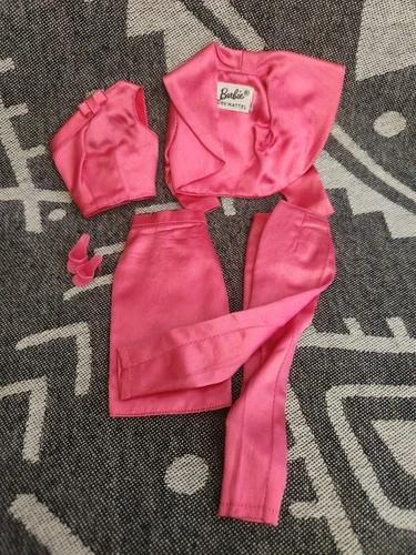 Vtg Barbie #1611 Satin n Rose Bolero Jacket Blouse Skirt Slacks Shoes Pink Set