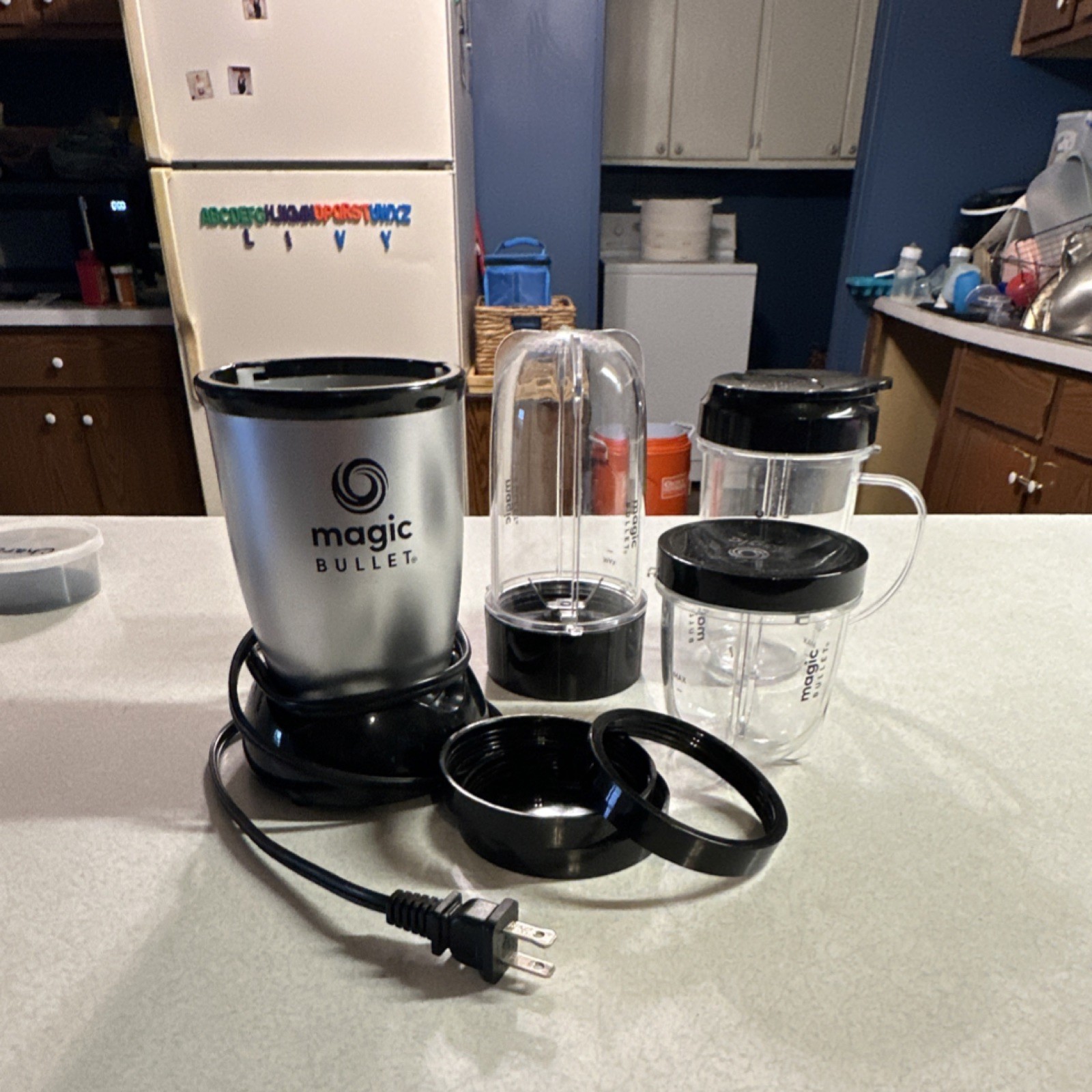 Magic Bullet Bullet Blender Portable Silver Black Motor Base