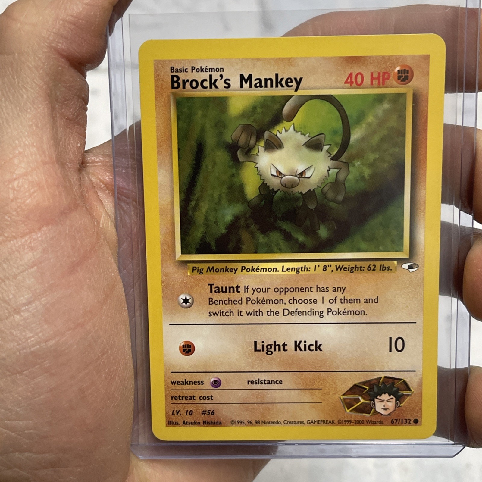 Pokémon Brock's Mankey 67/132 Pokemon TCG NM Nintendo Gym Challenge Card WOTC