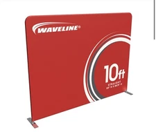 Bandstand 10ft Waveline Straight Backwall Display W/  Case & Overhead LED Lights