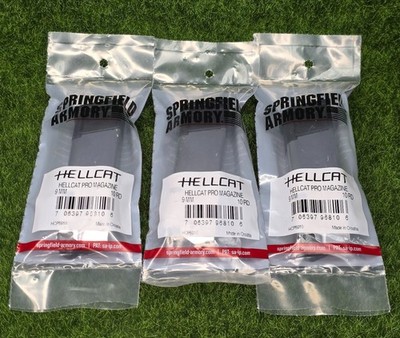 LOT of (3) Springfield Armory Hellcat Pro OEM SS 9mm 10rd Magazine - HCP5910