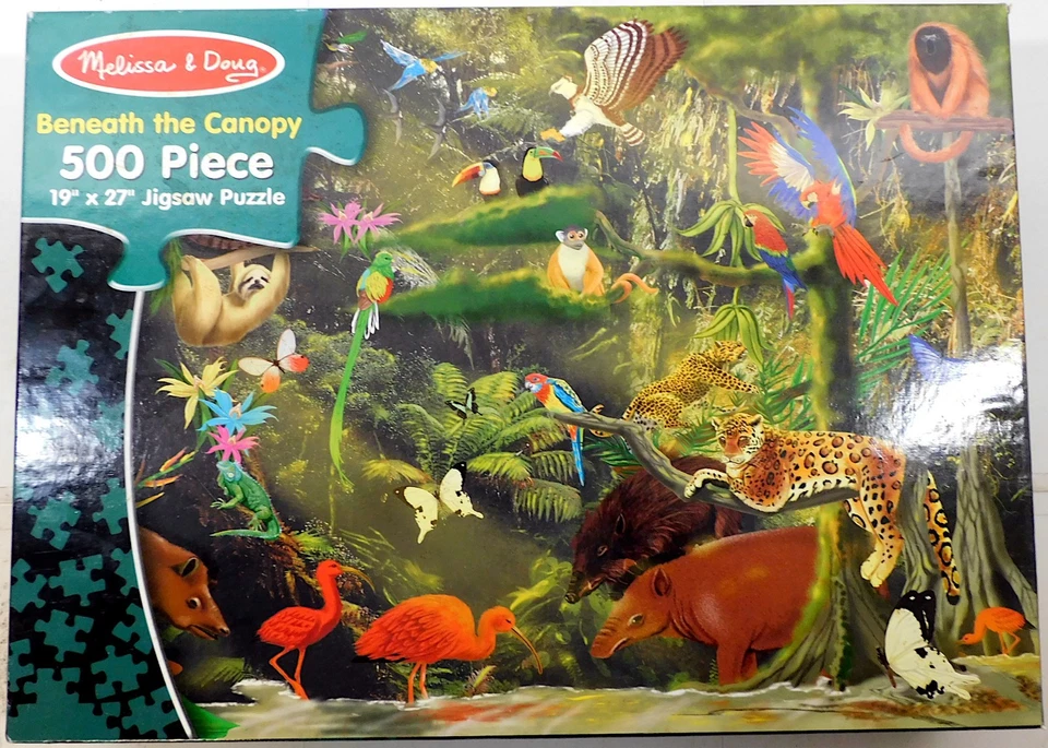 Beneath The Canopy Jungle Animals 500pc Melissa & Doug 19x27" Puzzle - Image 1 of 1