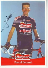CYCLING ** cycling card PASCAL DERAME team HELLO 2001 signed
