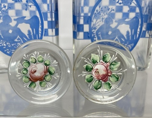 2 Vintage Glas Apotheker Waschtisch Toilette Flaschen Gläser mit Deckel. - Bild 10 von 20