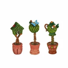 Miniature Dollhouse Fairy Garden Set of 3 Potted Topiaries - Buy 3 Save $5