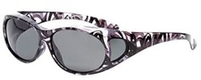 Calabria 2866 Medium Polarize Wear/FitOver Sunglasses Gray Black Swirl Grey Lens