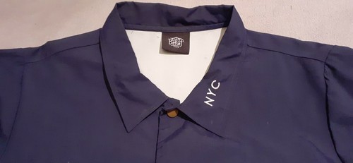 Belief NYC Mens Jacket M Medium 21 p2p Ever Upward Printed Blue Skate Wear usa - Picture 7 of 11