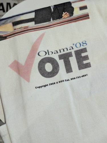 Vintage "Barack To The Future" OBAMA 2008 Door Campaigning T-Shirt Adult XL NEW - Picture 3 of 5