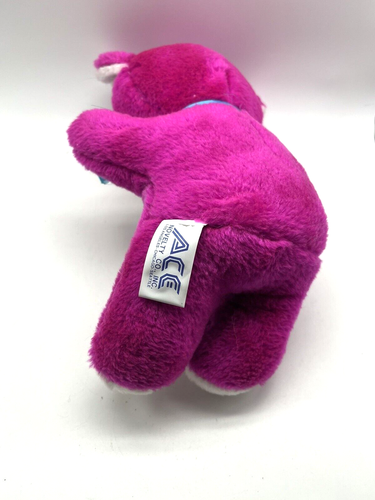 Vtg 1987 ACE Novelty Pink White Teddy Bear Plush Stuffed Animal 11" HTF - Picture 5 of 8