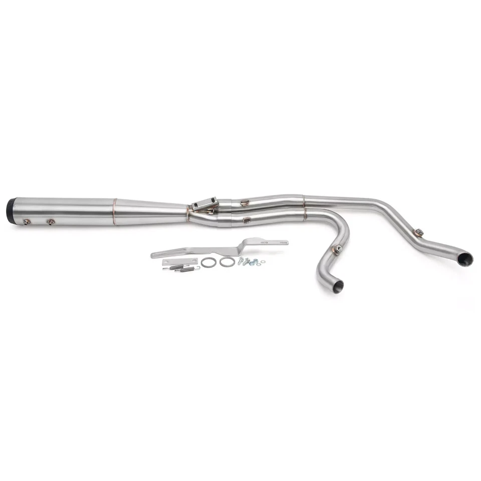 Full Length 2 - 1 Brushed Exhaust Pipe for Harley M8 Touring  Road Glide 2017-24 - Image 4 of 4