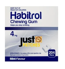 Habitrol Nicotine Gum 4 mg MINT Flavor (1224  Pieces = 6 Bulk Box) NEW 07/2027