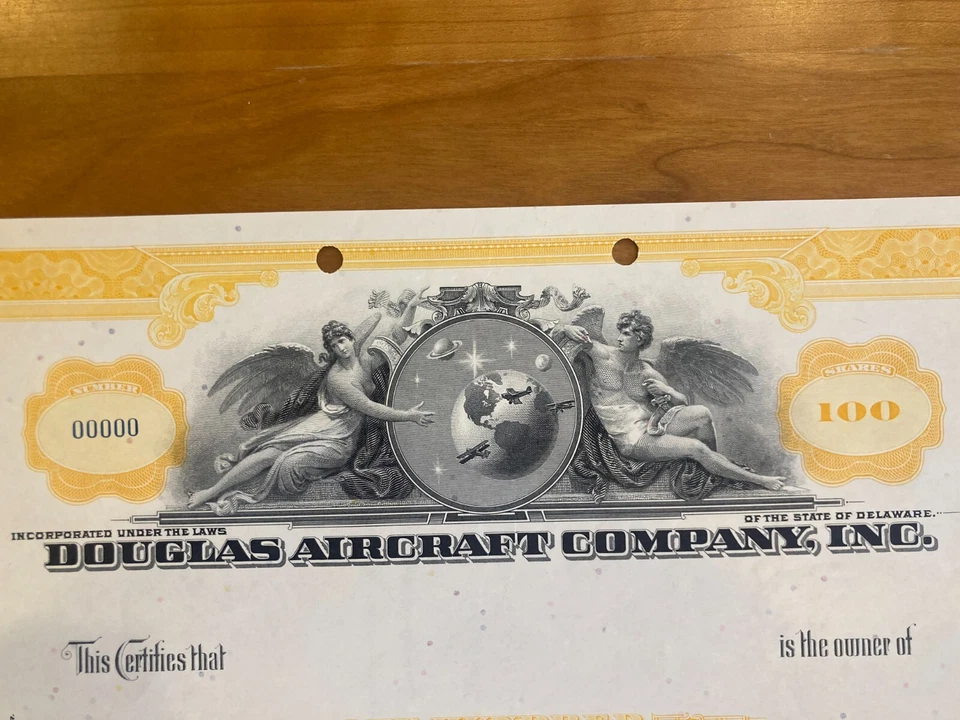 Douglas Aircraft Company - Stock Certificate Specimen - c. 1960 - Donald Douglas - Image 2 of 3