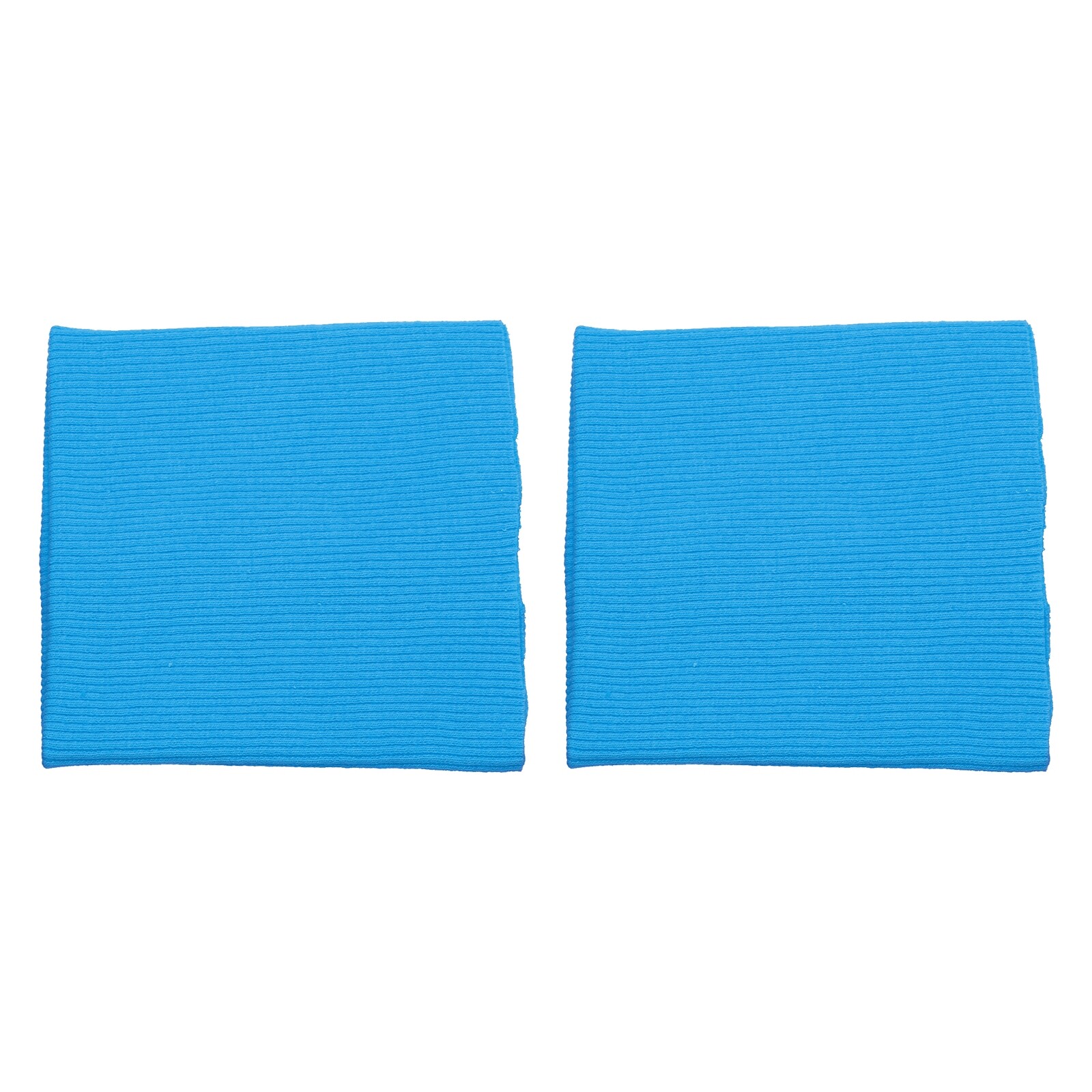 2pcs 7.5x9cm Elastic Cuffs Ribbed Trim Cotton Fabric Knit Stretch Band Lake Blue