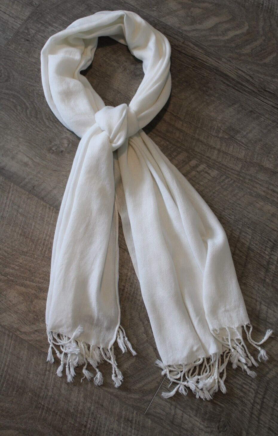 Lightweight Rectangle Accent Scarf Off-White Ivor… - image 3