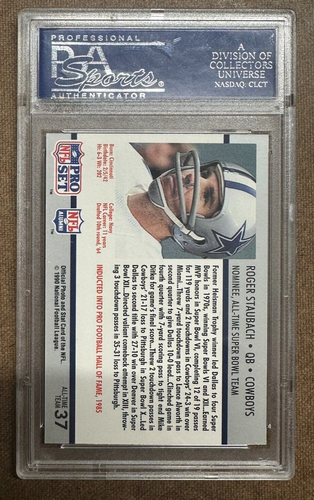 Roger Staubach 1990 Pro Set Super Bowl Card #37 PSA 10 GEM MT Cowboys HOF - Picture 2 of 2